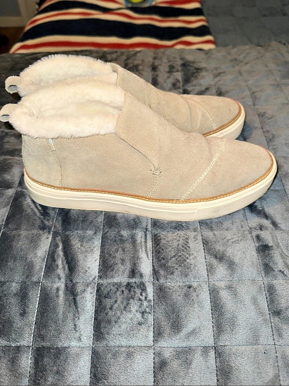 TOMS Faux-Fur Lined Slip-On Sneakers